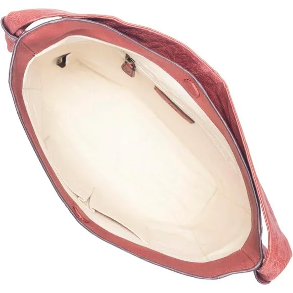Nora Knotted Burgundy Leather Hobo Bag with Organizer and Magnetic Closure